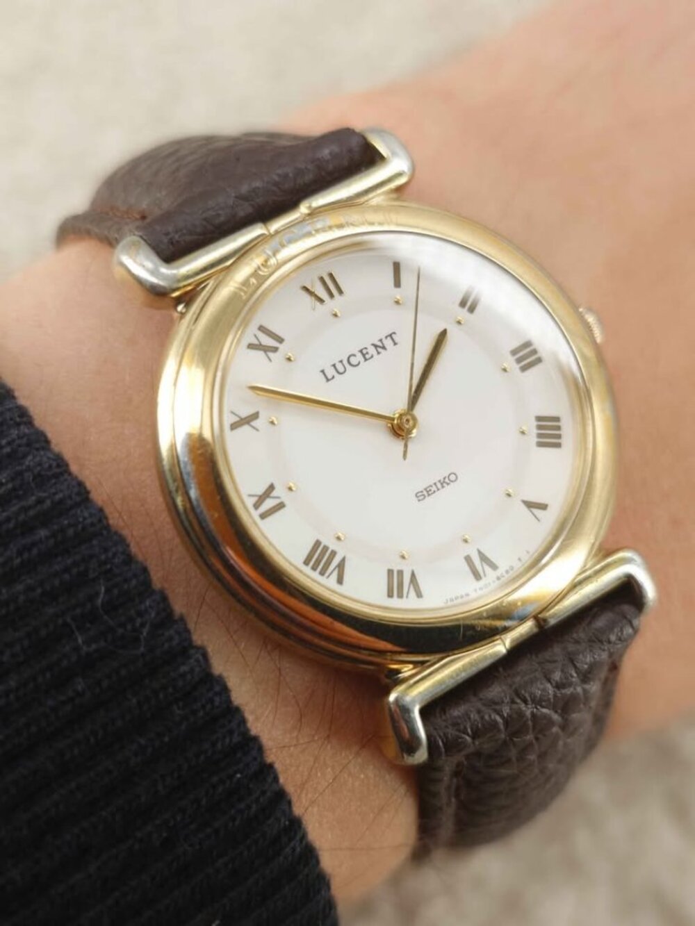 Seiko Lucent Unisex Quartz Watch 7N01-6C90 Gold Roman 30mm JDM New Battery